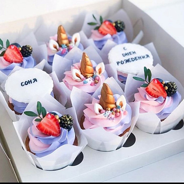 Капкейки "Единорожки" купить - салават.сладкоежкин.рф